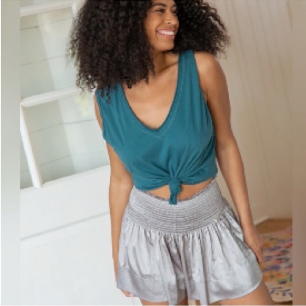 Natural Life Gray Smocked Shorts